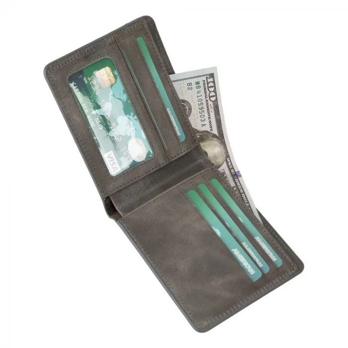 BUĞZ Pier Deri Erkek Cüzdan Rustik Gri