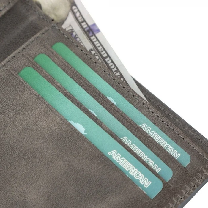 BUĞZ Pier Deri Erkek Cüzdan Rustik Gri