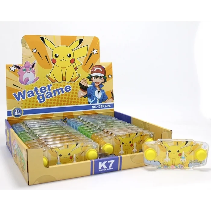 BUĞZ Pikachu Baskılı Sulu Oyun - Şeffaf Gövdeli Dikdörtgen El Konsolu Su Oyunu Alk3990