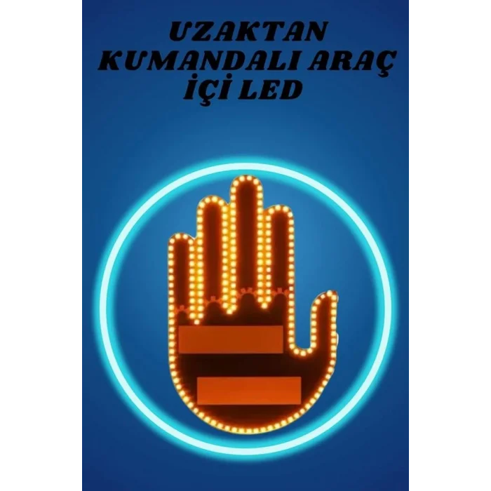 BUĞZ Pilli Led Işık Araç Camı İçin Uzaktan Kumandalı El Simgesi