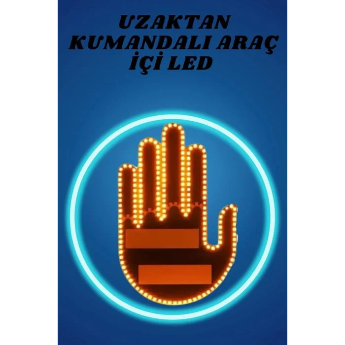BUĞZ Pilli Led Işık Araç Camı İçin Uzaktan Kumandalı El Simgesi - BUĞZ
