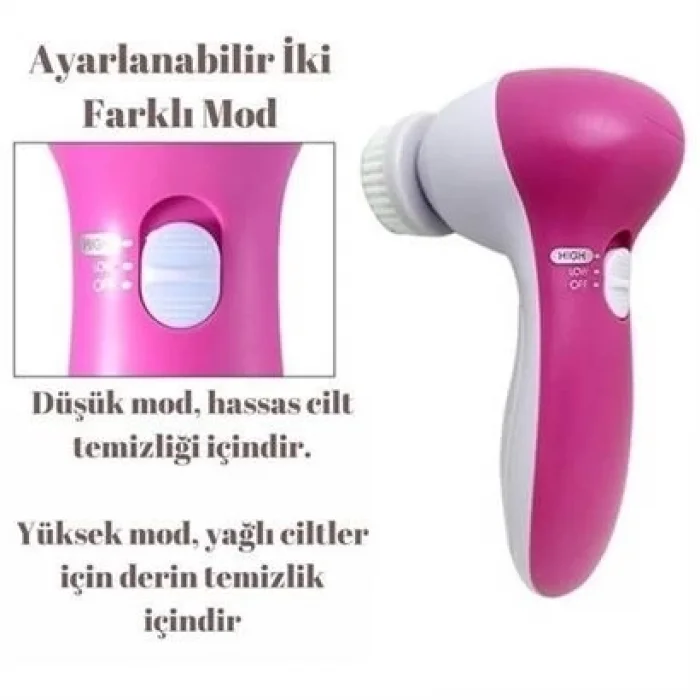  Pilli Yüz Cilt Temizleme Cihazı Siyah Nokta Peeling Fırça Seti Vücut Yüz Bakımı Masaj Aleti