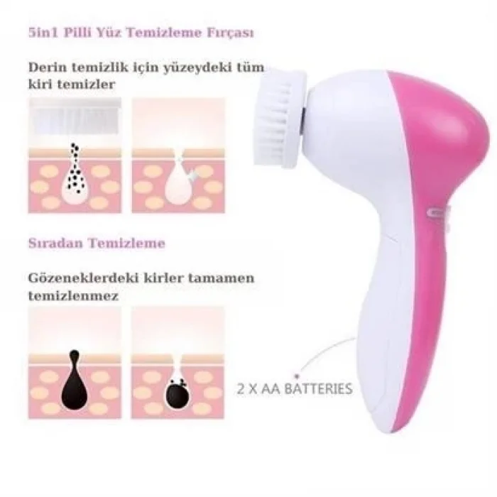 BUĞZ Pilli Yüz Cilt Temizleme Cihazı Siyah Nokta Peeling Fırça Seti Vücut Yüz Bakımı Masaj Aleti ( BUĞZ )