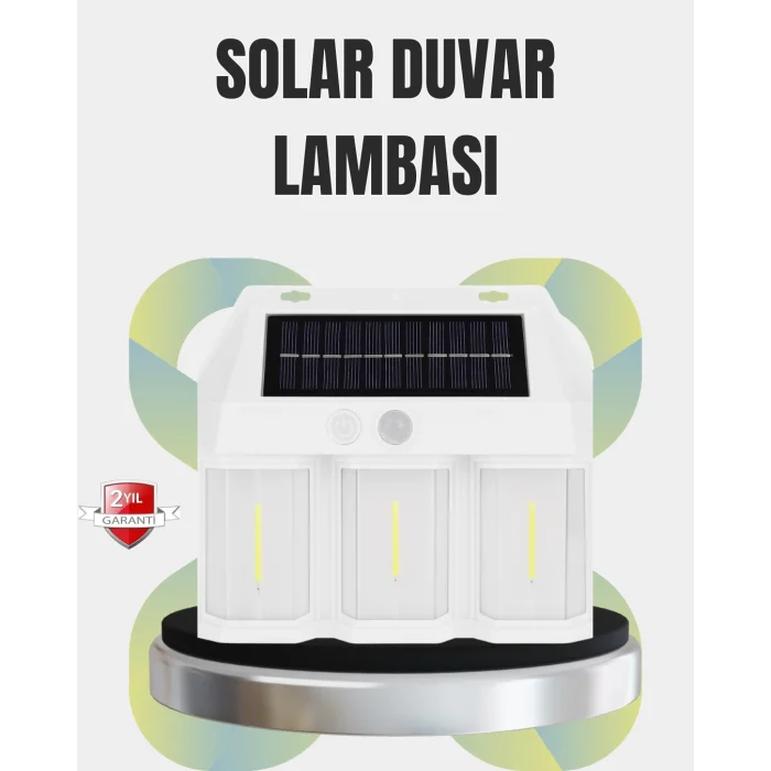  PIR Sensörlü Solar Lamba – Otomatik Şarj ve Gece Aydınlatma