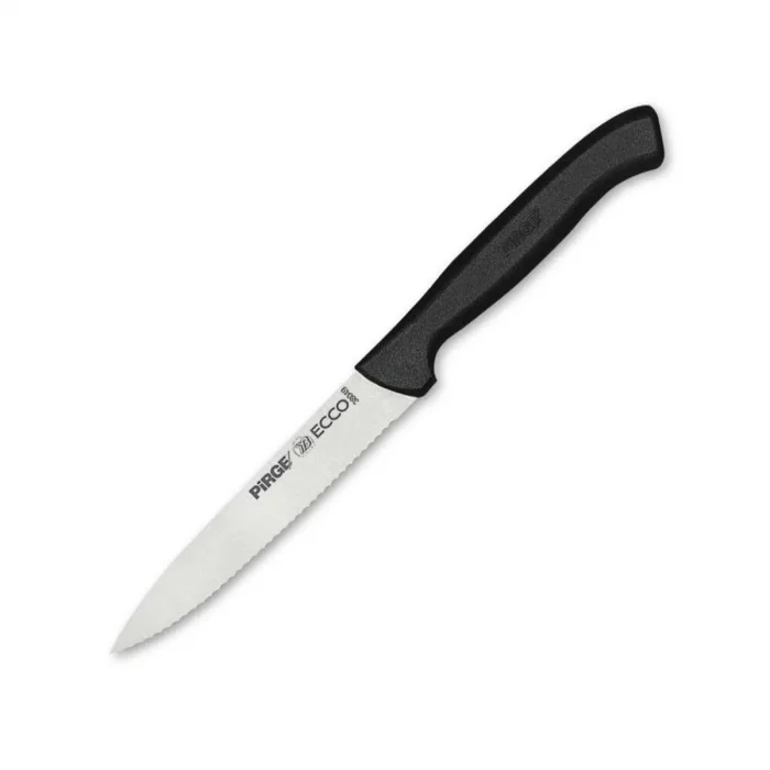  Pirge 38049 Ecco Tırtıklı Sebze, Et, Biftek Steak Bıçağı 12 cm - Siyah