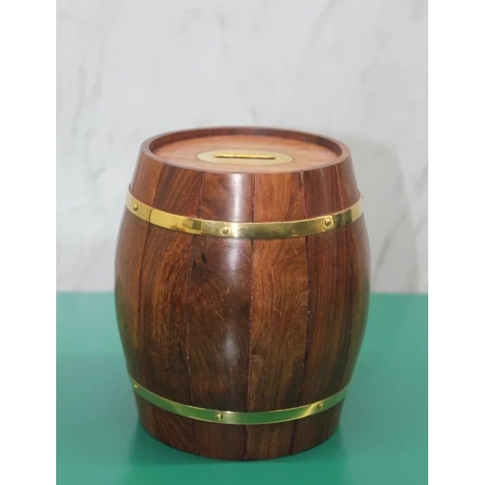 BUĞZ Pirinç Ahşap Fıçı Kumbara 1996