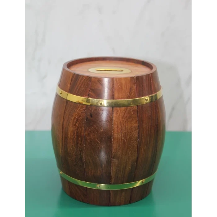 BUĞZ Pirinç Ahşap Fıçı Kumbara 1996