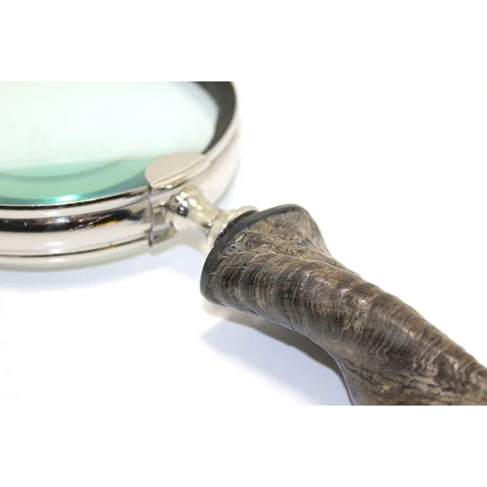 BUĞZ Pirinç Boynuz Saplı Büyüteç Model 2