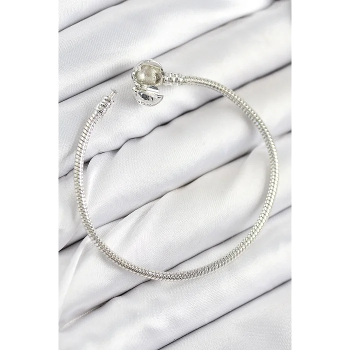 BUĞZ Pirinç Charm Topcuk Model Gümüş Renk Kadın Bileklik - Lisinya