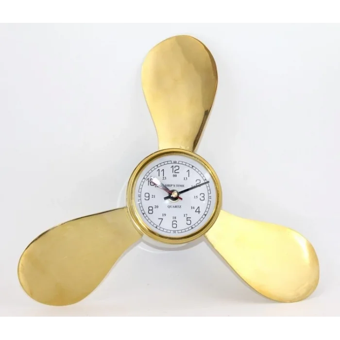 BUĞZ Pirinç Duvara Asmalı Pervane Tasarımı Saat Ksk2057