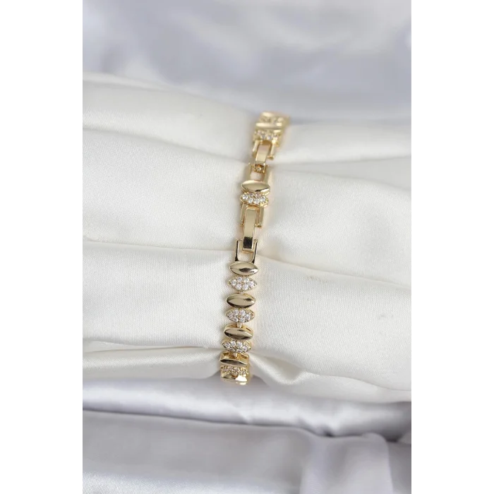 BUĞZ Pirinç Gold Renk Arpa Model Kadın Bileklik - BUĞZ