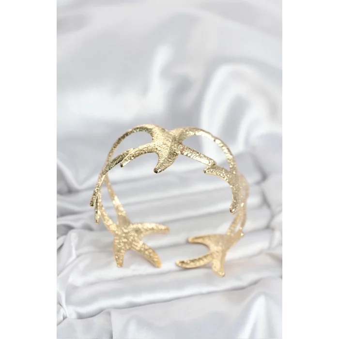 BUĞZ Pirinç Gold Renk Deniz Yıldızı Model Kadın Bileklik