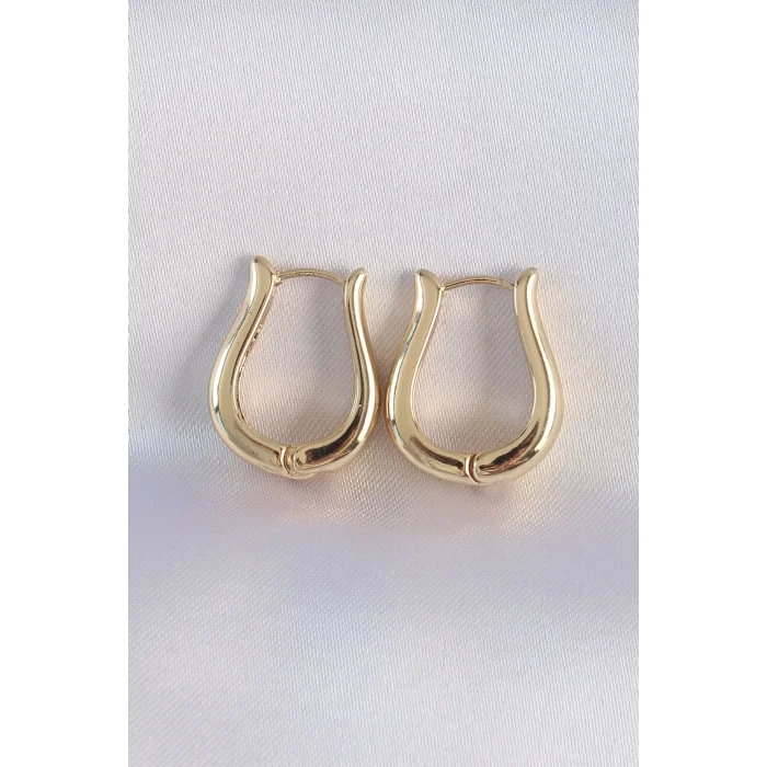 BUĞZ Pirinç Gold Renk İçi Boş Gül Küpe