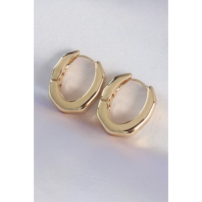 BUĞZ Pirinç Gold Renk Kalın Kemik Model Küpe