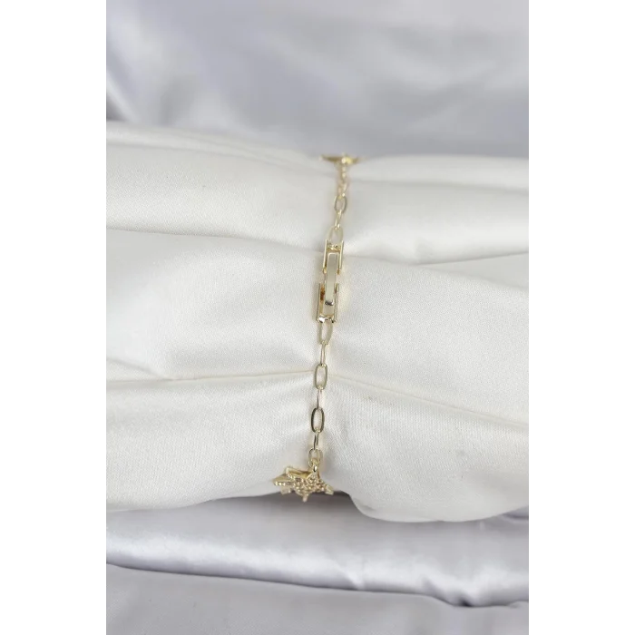 BUĞZ Pirinç Gold Renk Kutup Yıldızı Model Kadın Bileklik - BUĞZ