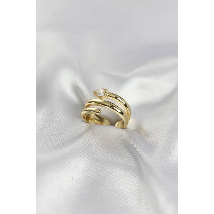 BUĞZ Pirinç Gold Renk Sarmal Yılan Model Kadın Yüzük