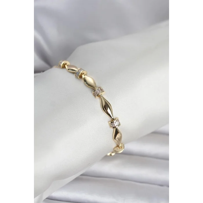 BUĞZ Pirinç Gold Renk Sütun Model Kadın Bileklik