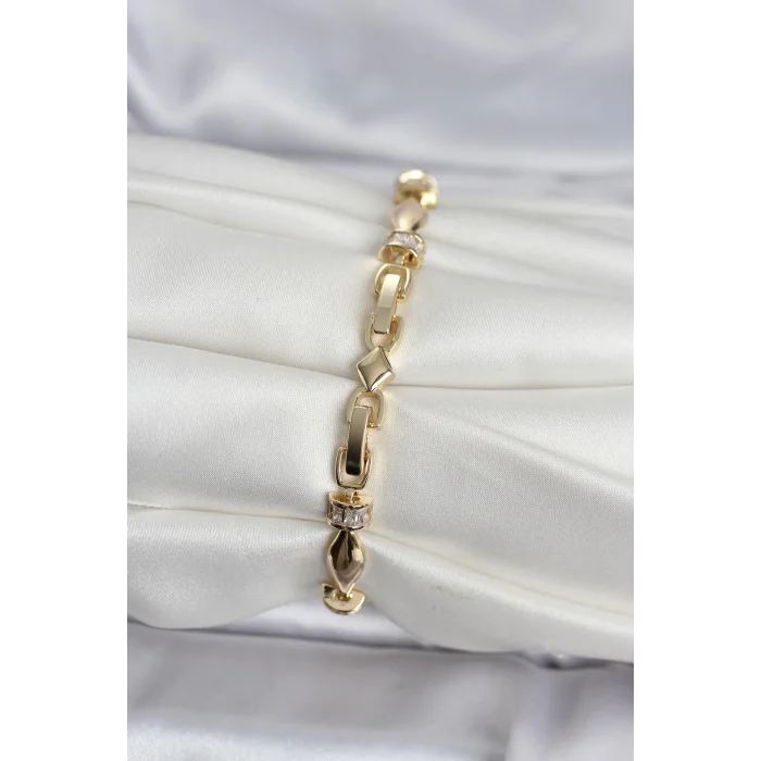 BUĞZ Pirinç Gold Renk Sütun Model Kadın Bileklik