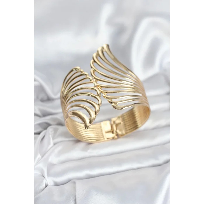 BUĞZ Pirinç Gold Renk Vintage Kadın Bileklik