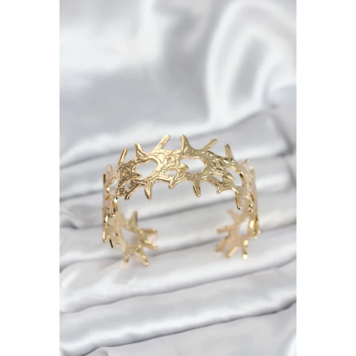 BUĞZ Pirinç Gold Renk Vintage Kadın Bileklik