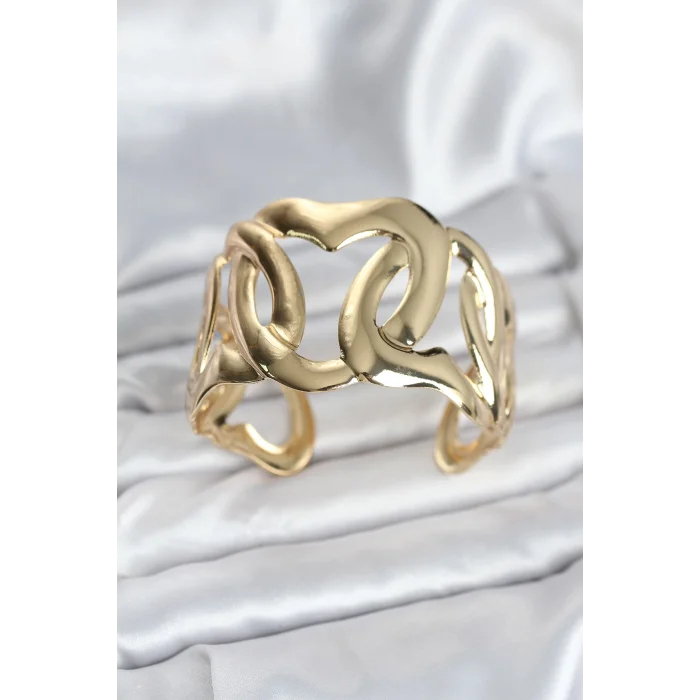 BUĞZ Pirinç Gold Renk Vintage Kadın Bileklik