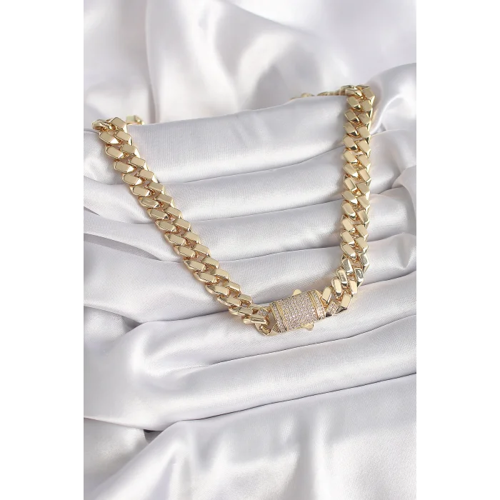 BUĞZ Pirinç Gold Renk VIP Exclusive Seri Gurmet Model Kadın Kolye - Lisinya