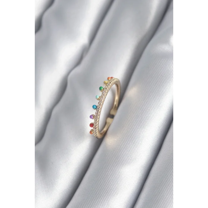 BUĞZ Pirinç Gold Renk Zirkon Taş Detay Kadın Yüzük