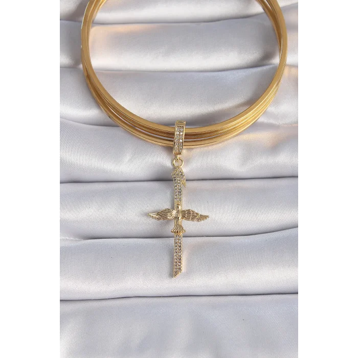 BUĞZ Pirinç Gold Renk Zirkon Taş Detaylı Elif Model Anka Kuşu Figür Ajda Charm - Lisinya