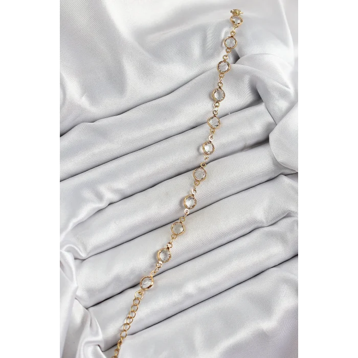 BUĞZ Pirinç Gold Renk Zirkon Taşlı Kadın Bileklik