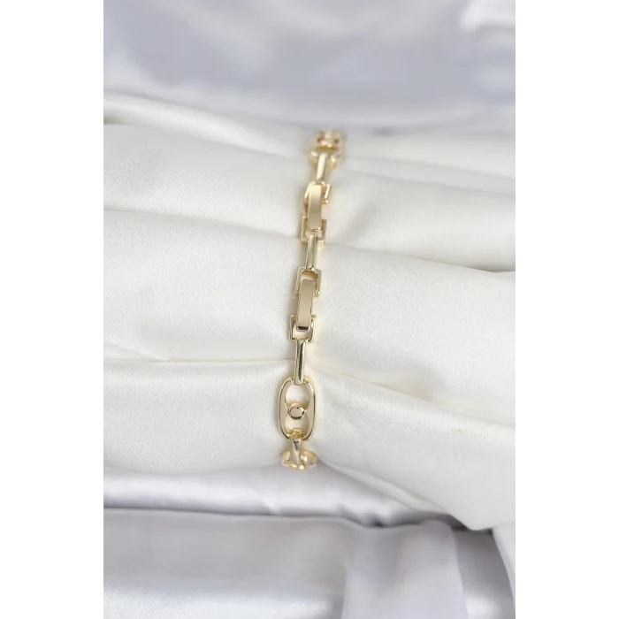 BUĞZ Pirinç Gold Renk Zirkon Taşlı Kadın Bileklik - BUĞZ