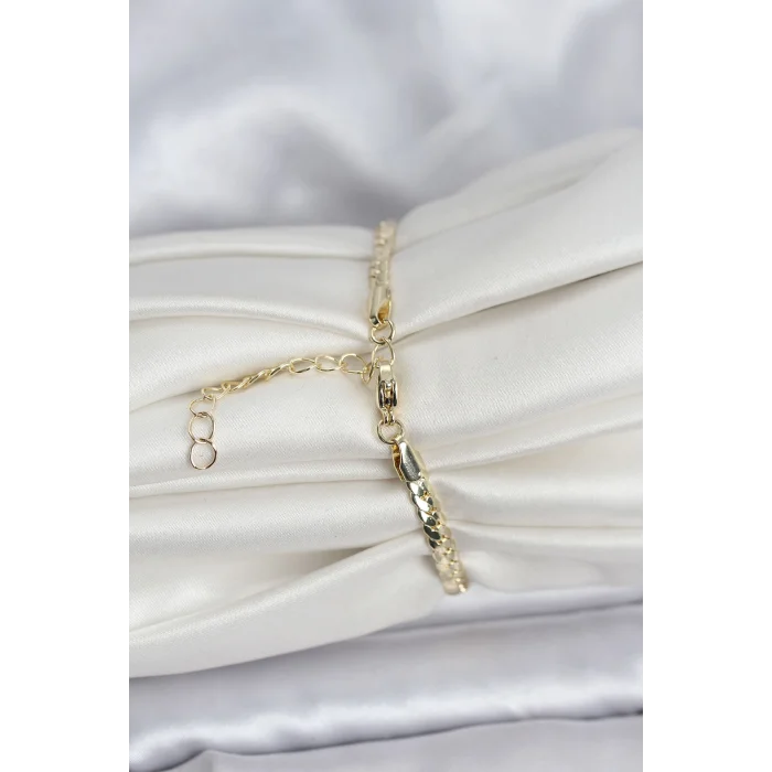 BUĞZ Pirinç Gold Renk Zirkon Taşlı Kadın Bileklik - Lisinya