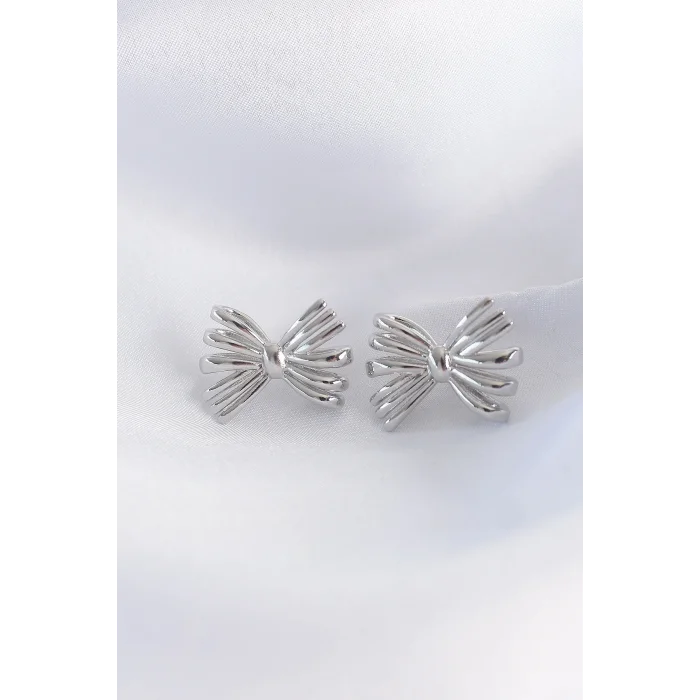 BUĞZ Pirinç Gümüş Renk Fiyonk Küpe