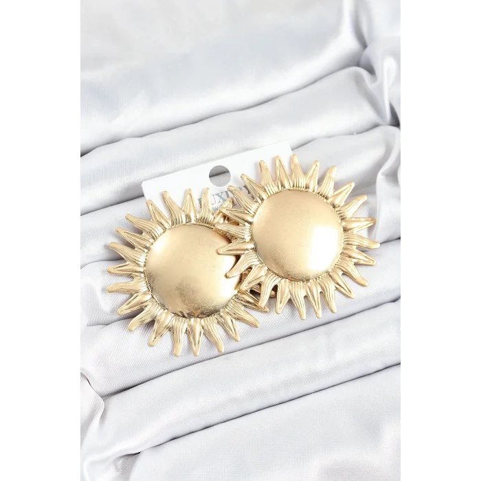 BUĞZ Pirinç Güneş Model Gold Renk Kadın Küpe