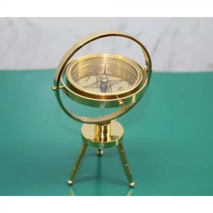  Pirinç Masa Üstü Pusula Model 2