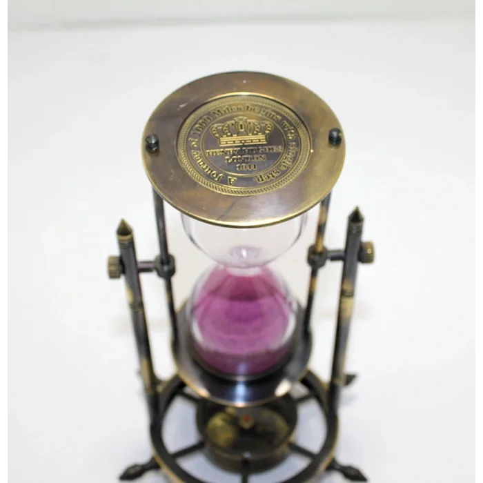 BUĞZ Pirinç Pusulalı Kum Saati Model 3