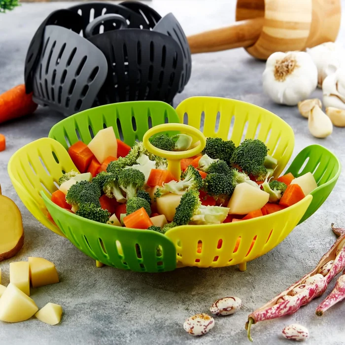 BUĞZ Plastik Katlanır Buharda Pişirme Aparatı Sağlıklı Haşlama Sepeti