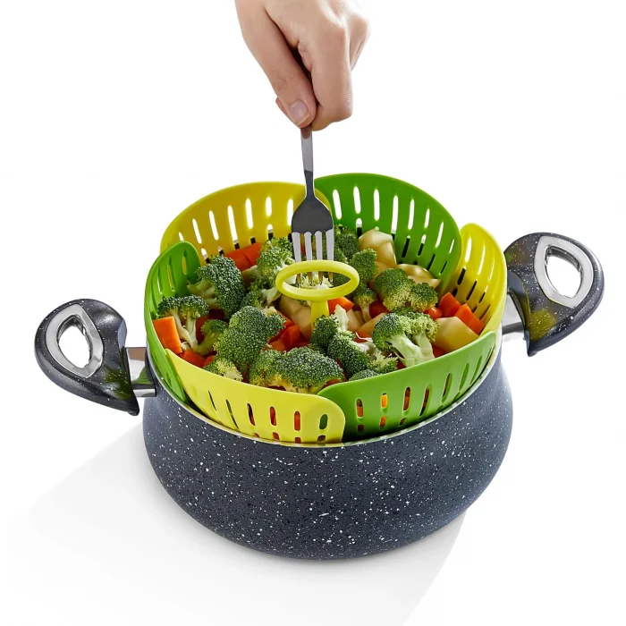 BUĞZ Plastik Katlanır Buharda Pişirme Aparatı Sağlıklı Haşlama Sepeti