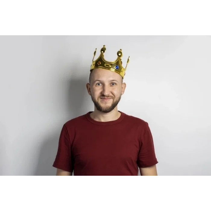 BUĞZ Plastik Kral Tacı Altın Renk Yetişkin Boy 55 Cm