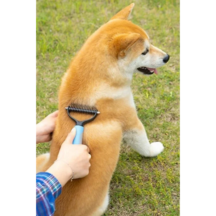 BUĞZ Plastik Saplı Metal Kedi Köpek Bakım Kıtık Tüy Topak Açıcı Tarak 1Adet ( BUĞZ )