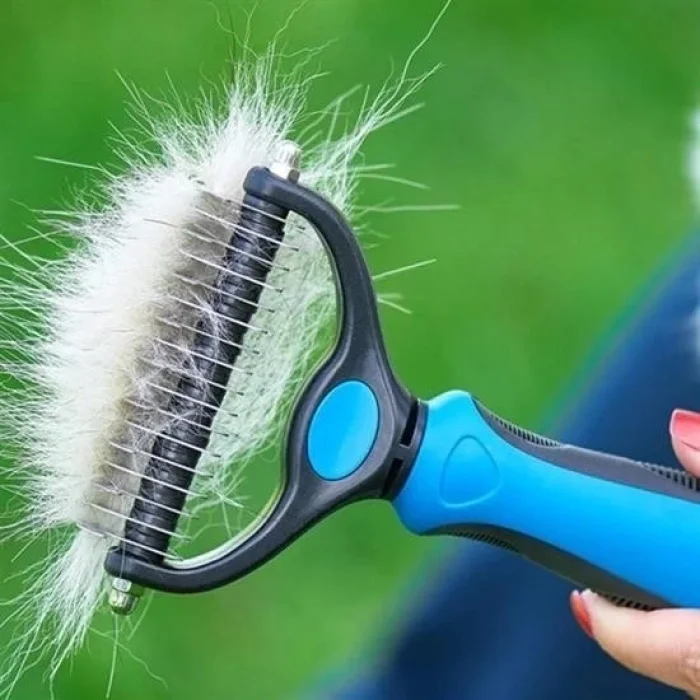 BUĞZ Plastik Saplı Metal Kedi Köpek Bakım Kıtık Tüy Topak Açıcı Tarak ( BUĞZ )