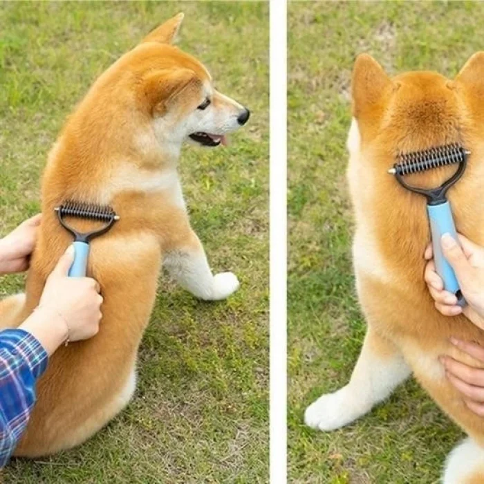 BUĞZ Plastik Saplı Metal Kedi Köpek Bakım Kıtık Tüy Topak Açıcı Tarak ( BUĞZ )