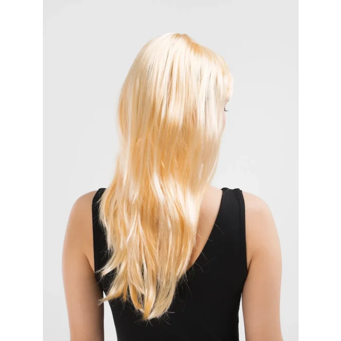 BUĞZ Platin Altın Dore Renk Uzun Düz Parti Peruğu