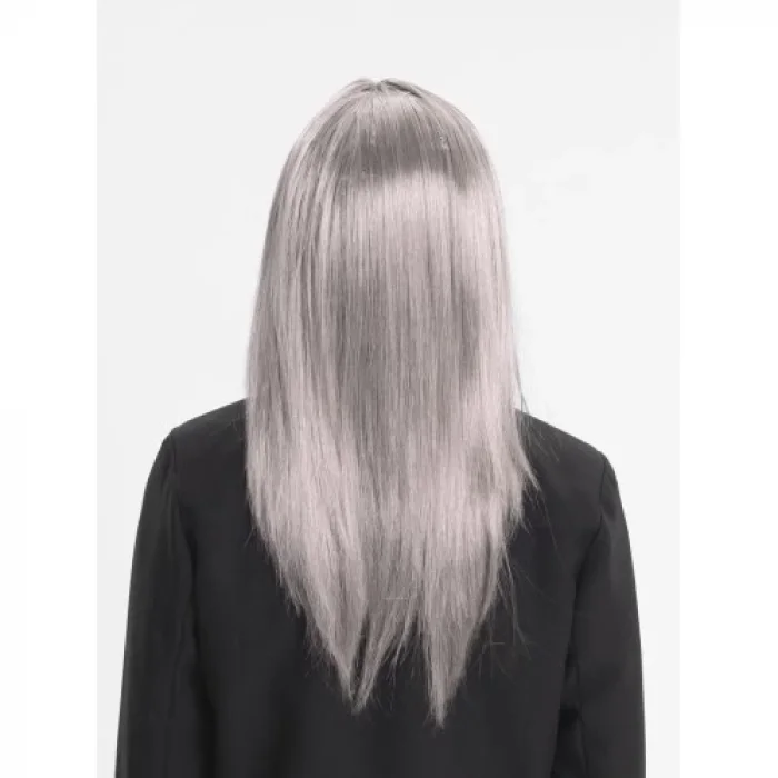  Platin Gri Gümüş Uzun Parti Peruğu