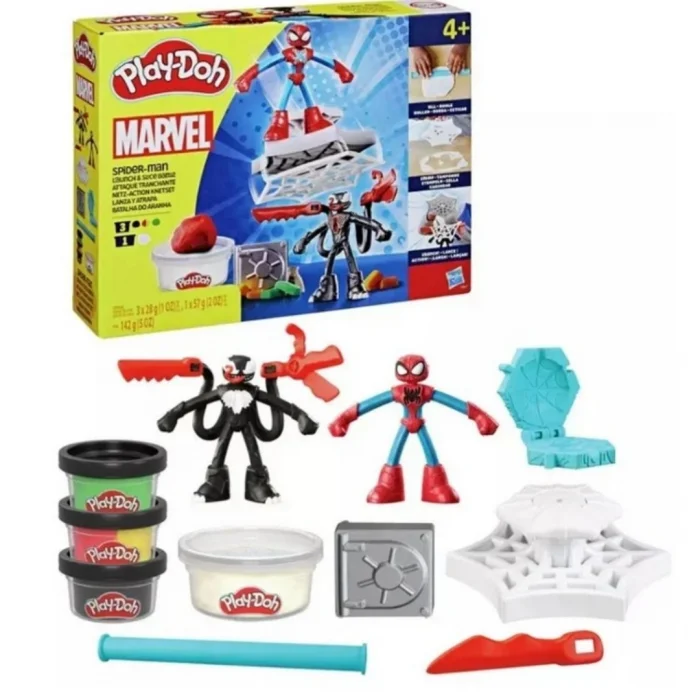 BUĞZ Play-Doh Spiderman Fırlatma ve Dilimleme Savaşı Oyun Seti