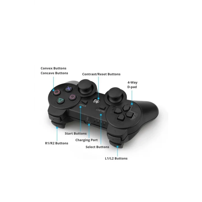 BUĞZ Playstation 3 uyumlu siyah bluetooth joystick, kablosuz bağlantı, 2 yıl garantili
