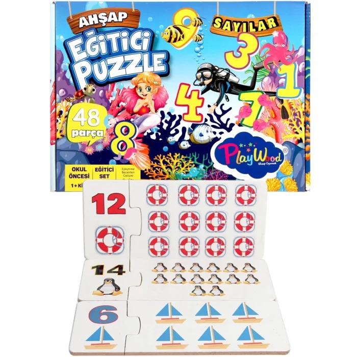  Playwood Ahşap Eğitici Puzzle Sayılar