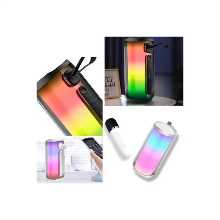 BUĞZ Pluse 5 Mikrofonlu Rgb Kablosuz Hoparlör - Beyaz