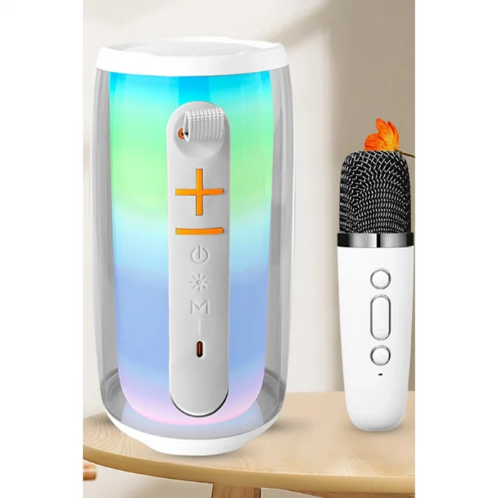 BUĞZ Pluse 6 Mikrofonlu Rgb Kablosuz Hoparlör - Beyaz