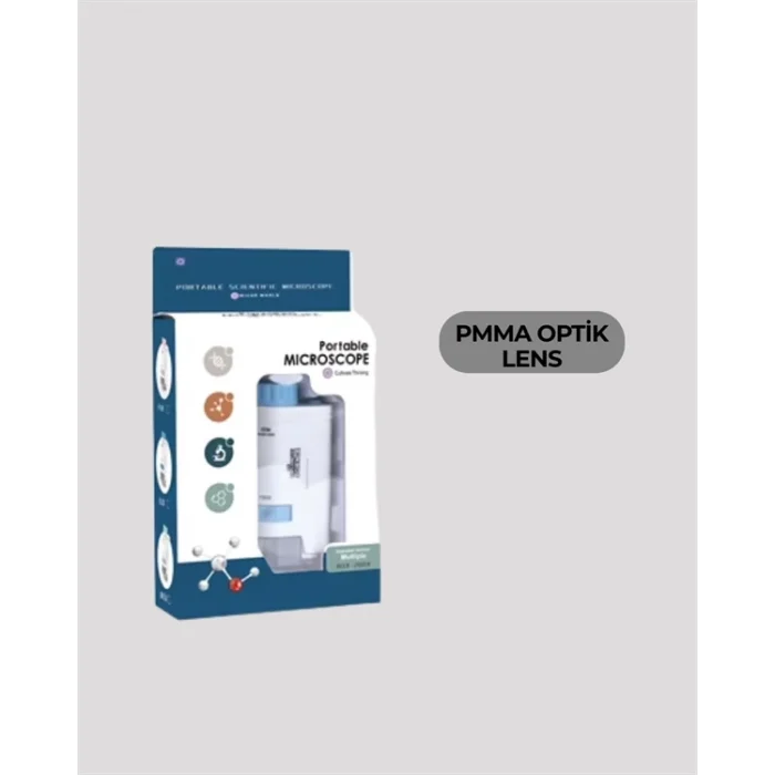  PMMA Optik Lensli Kompakt Taşınabilir Mikroskop