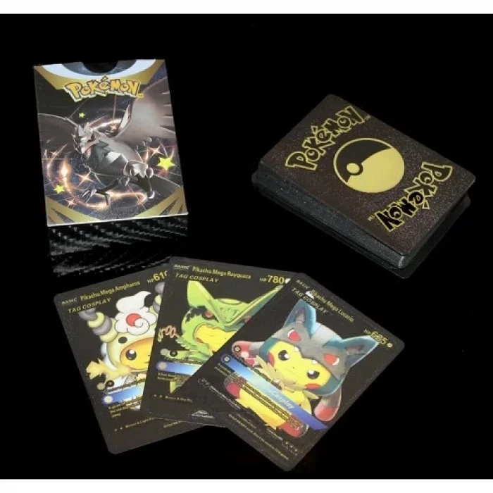  Pokemon Oyun Kartı Metalik Siyah Deste